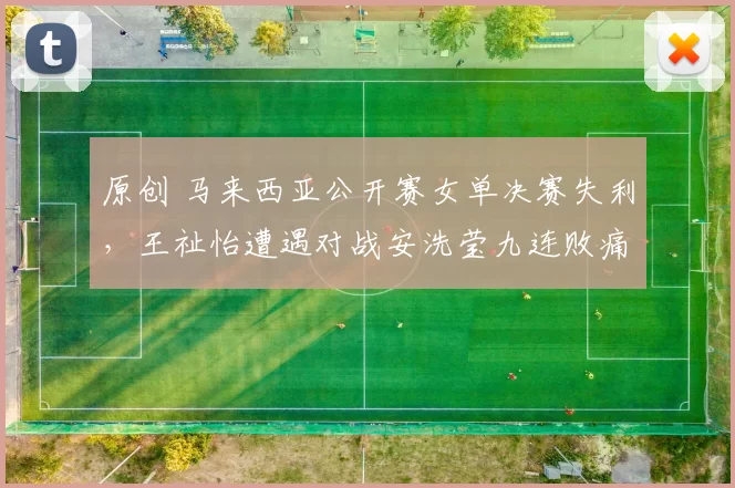 原创 马来西亚公开赛女单决赛失利，王祉怡遭遇对战安洗莹九连败痛失冠军