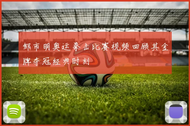 邹市明奥运拳击比赛视频回顾其金牌夺冠经典时刻